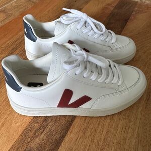Veja White and Red Sneakers